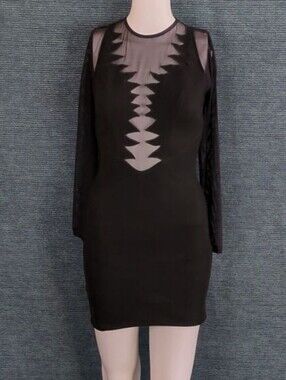 Halloween Party? Black Flame Illusion Mini-Dress